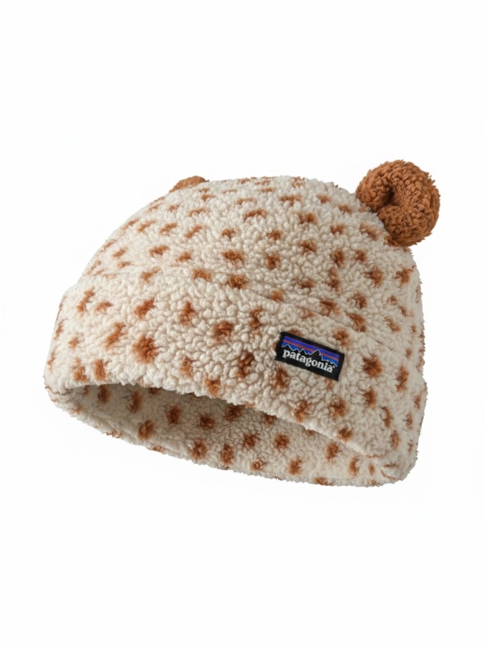 Patagonia Fleece Baby Furry Friends Hat in Cream and Light Brown